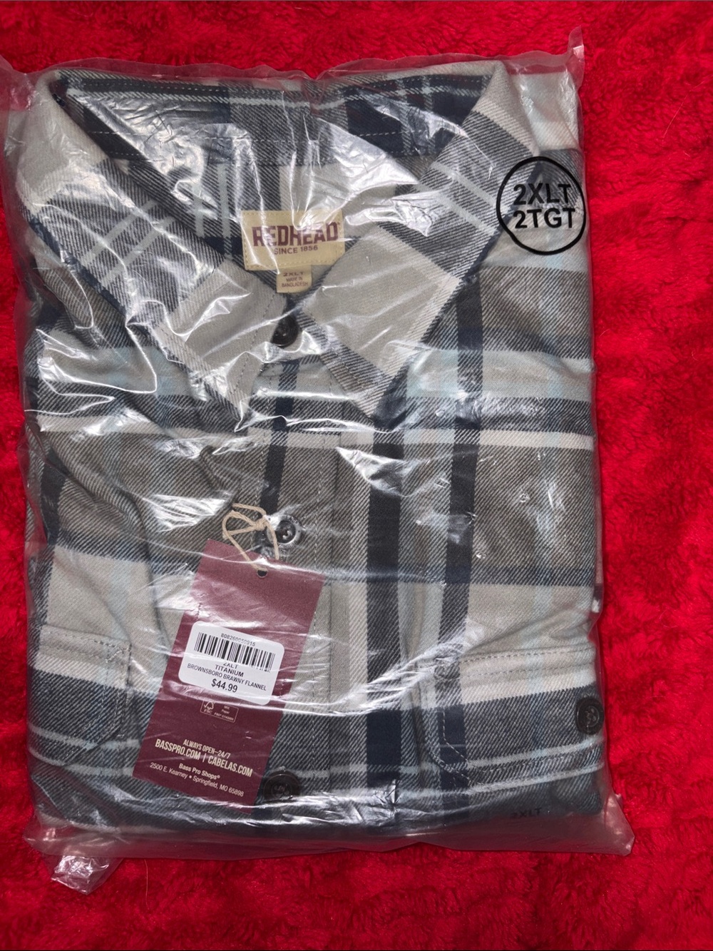 RedHead Gray & Black Plaid Button-Up Shirt Jacket nwt 2xlt